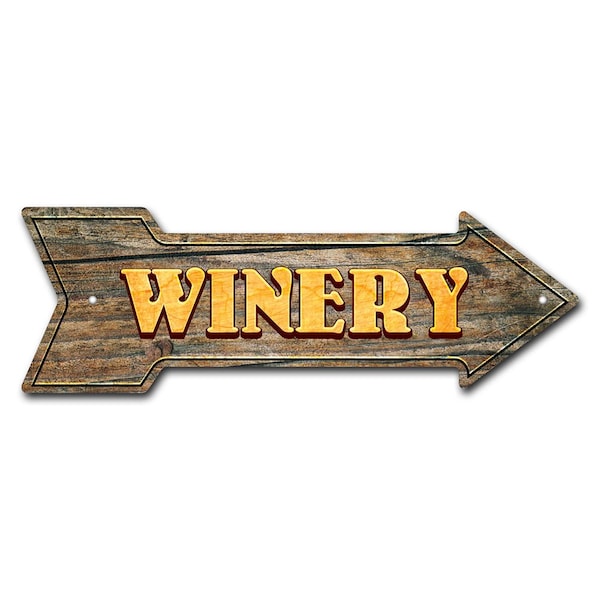 Winery Arrow Sign Funny Home Decor 30in Wide